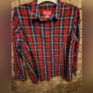 Tradition Red and Blue Plaid Shirt Size 1X